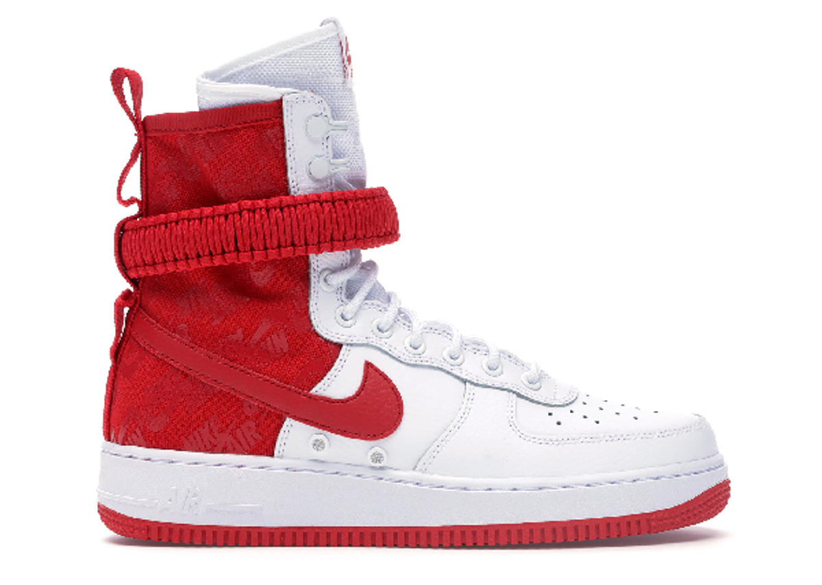 Nike Air Force 1 High White University Red Sneakers