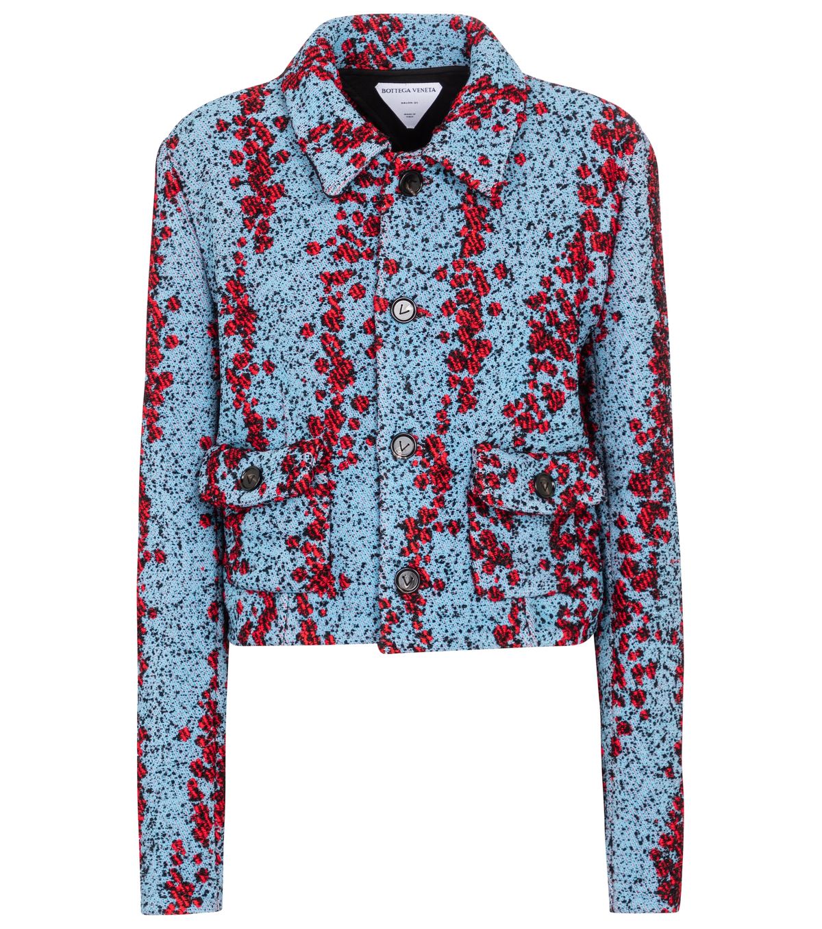 Bottega Veneta Compact Bubble Boucle Blue Jacket