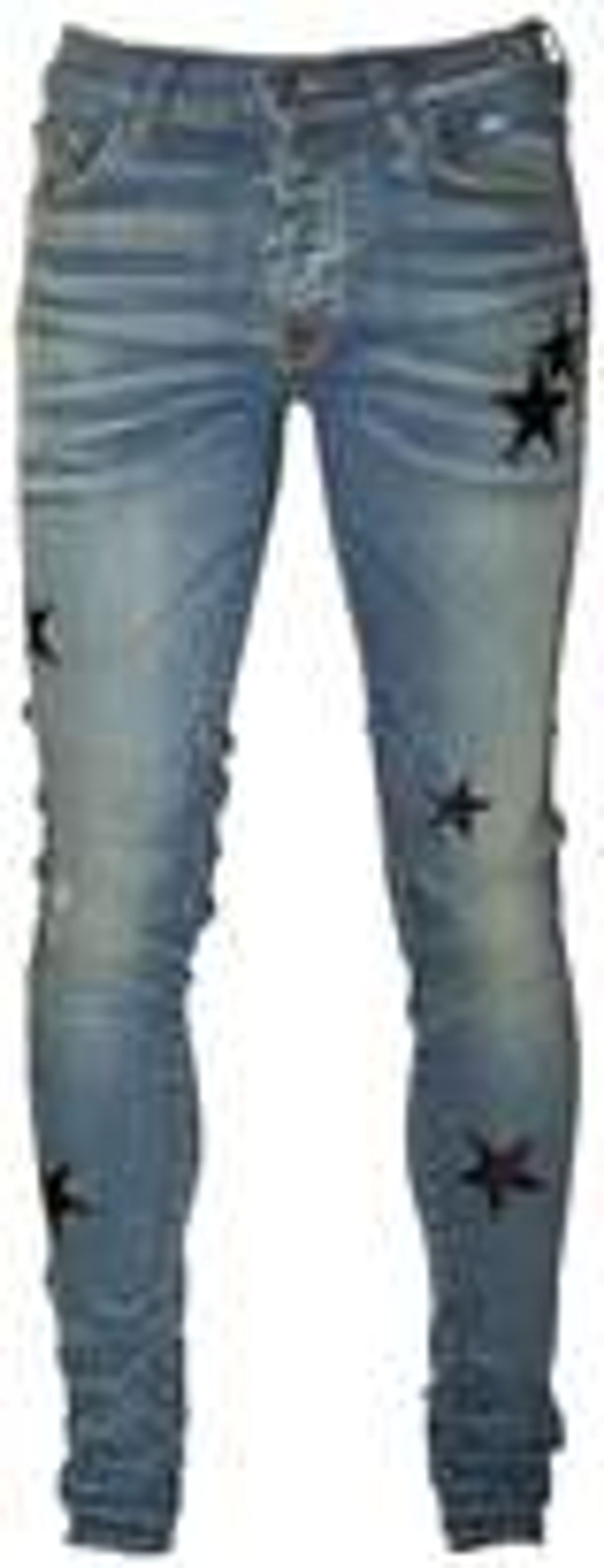 Amiri Indigo Stack Leather Stars Jeans