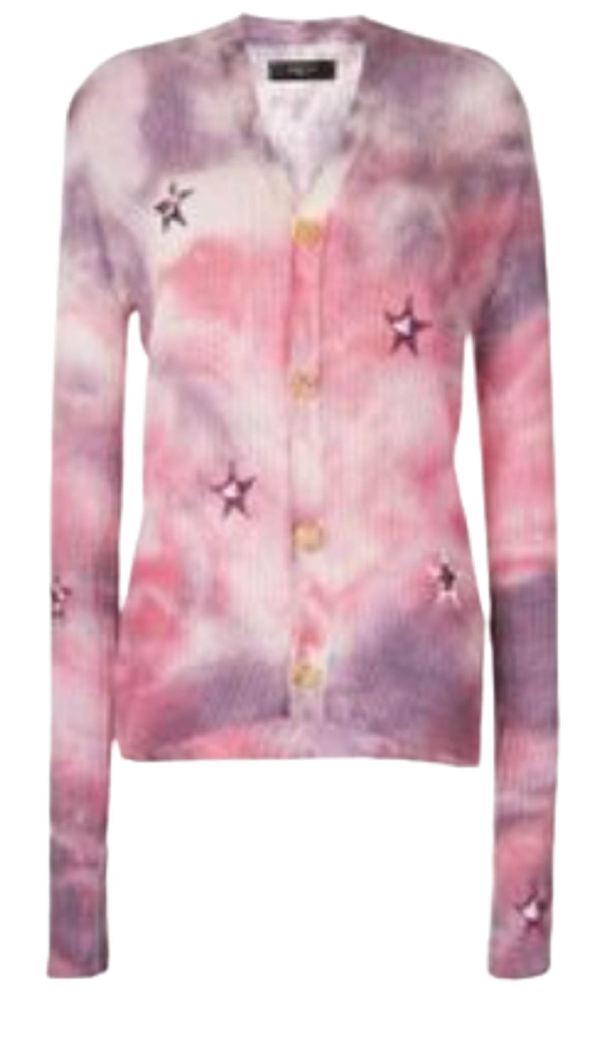 Amiri Purple Star Embroidered Tie Dye Cardigan