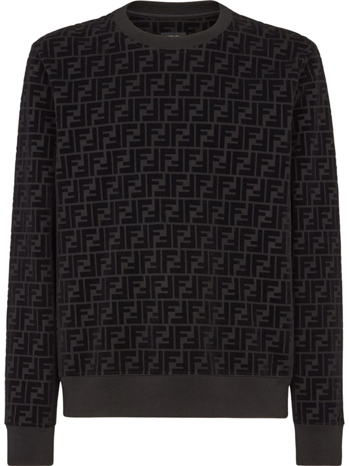 Fendi Pattern Crewneck Black Sweatshirt