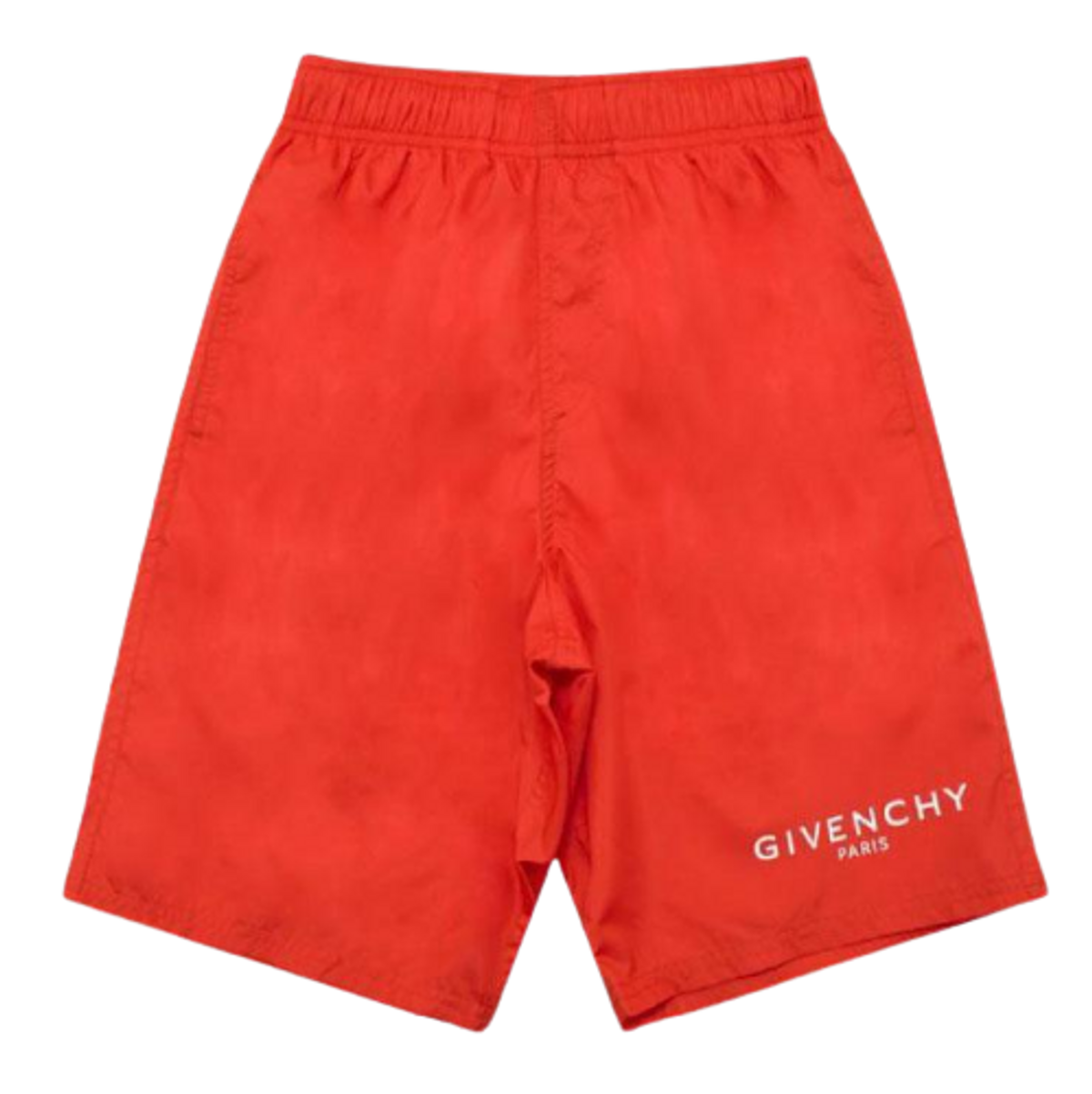 Givenchy Red Paris Logo Long Swim Shorts