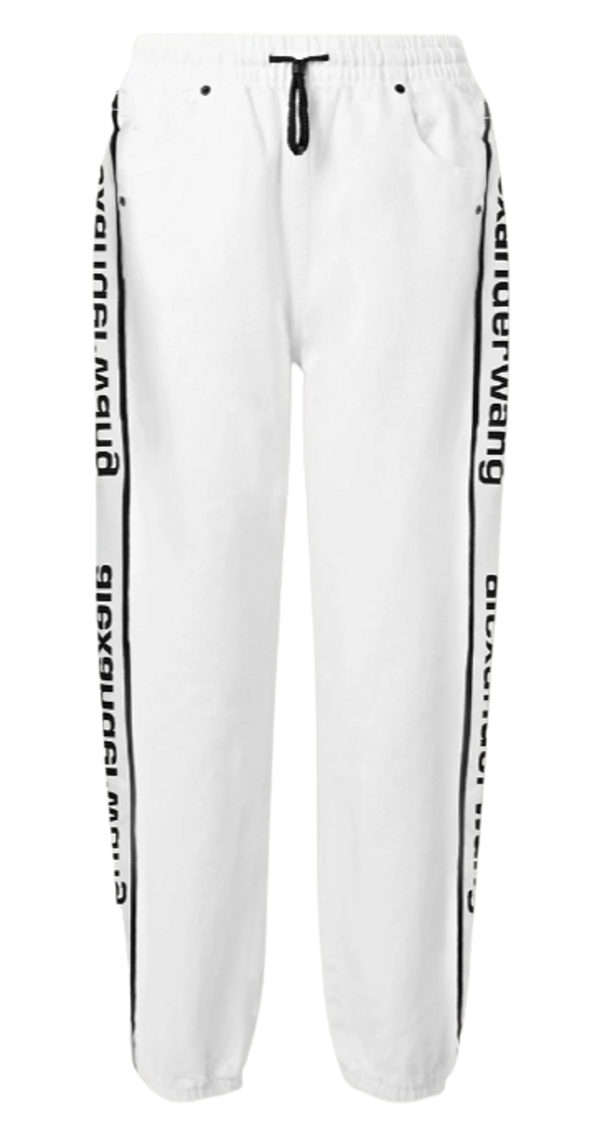 Alexander Wang Striped Denim Track White Pants