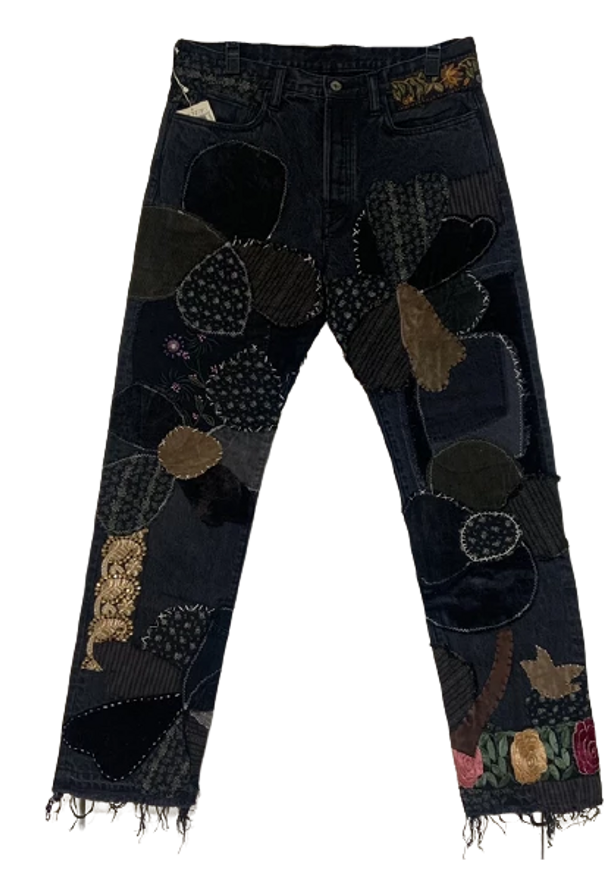 Kapital Crazy Patchwork Denim Black Jeans | WHAT'S ON THE STAR?