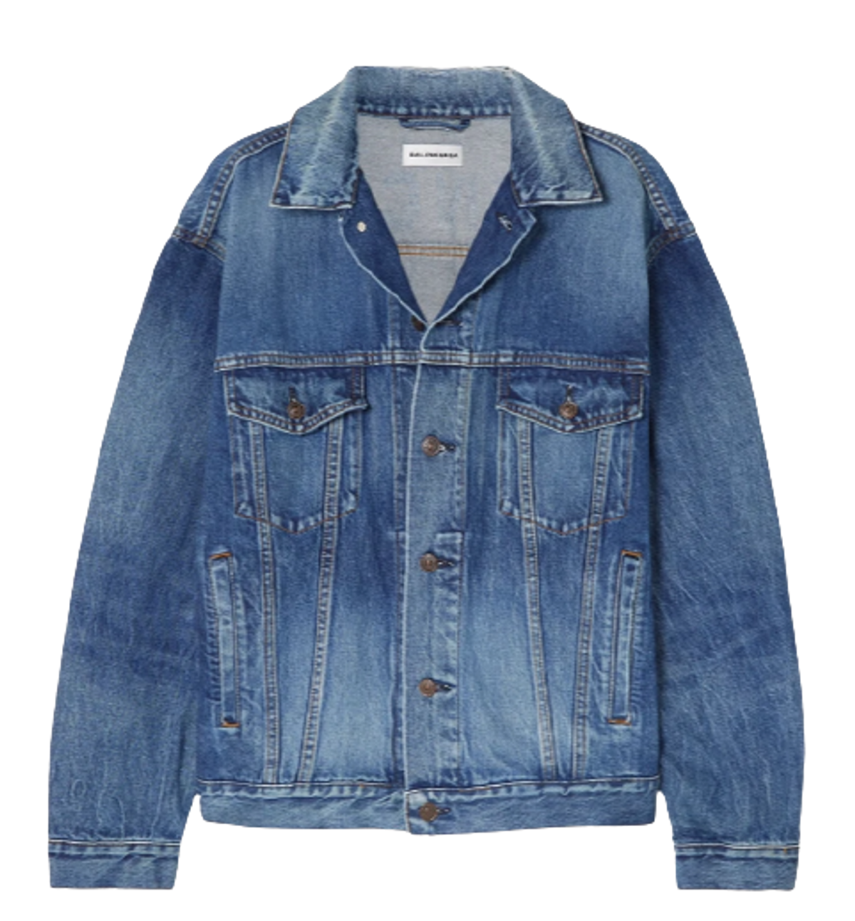 Balenciaga Printed Logo Denim Blue Jacket