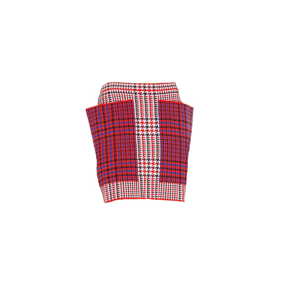 Burberry Talea Houndstooth Bright Red Mini Skirt