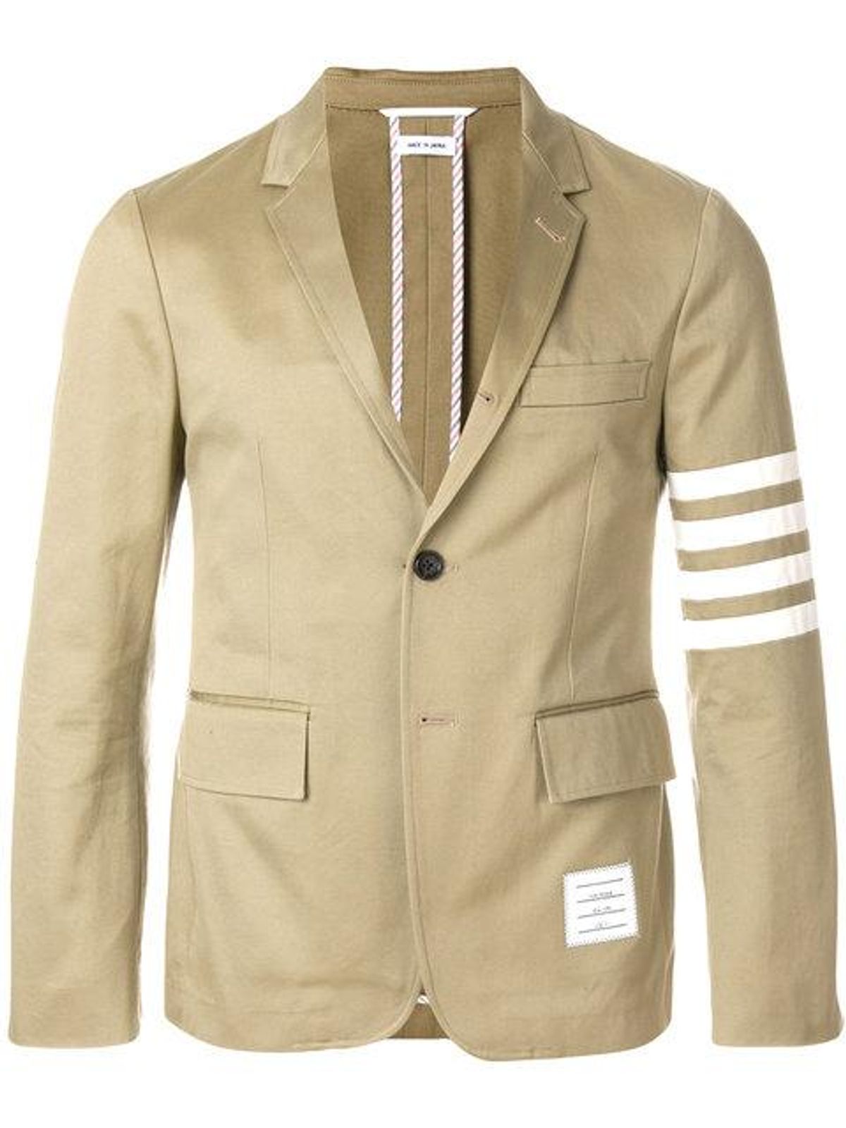 Thom Browne Slim Fit Unstructured Striped Cotton Twill Blazer