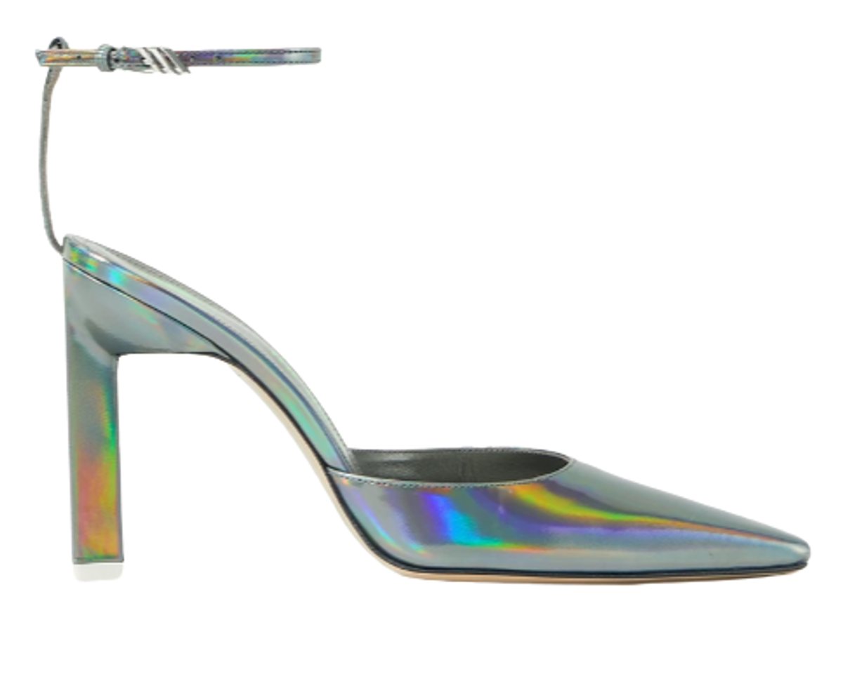 The Attico Amber Mirrored Iridescent Steel Leather Pumps