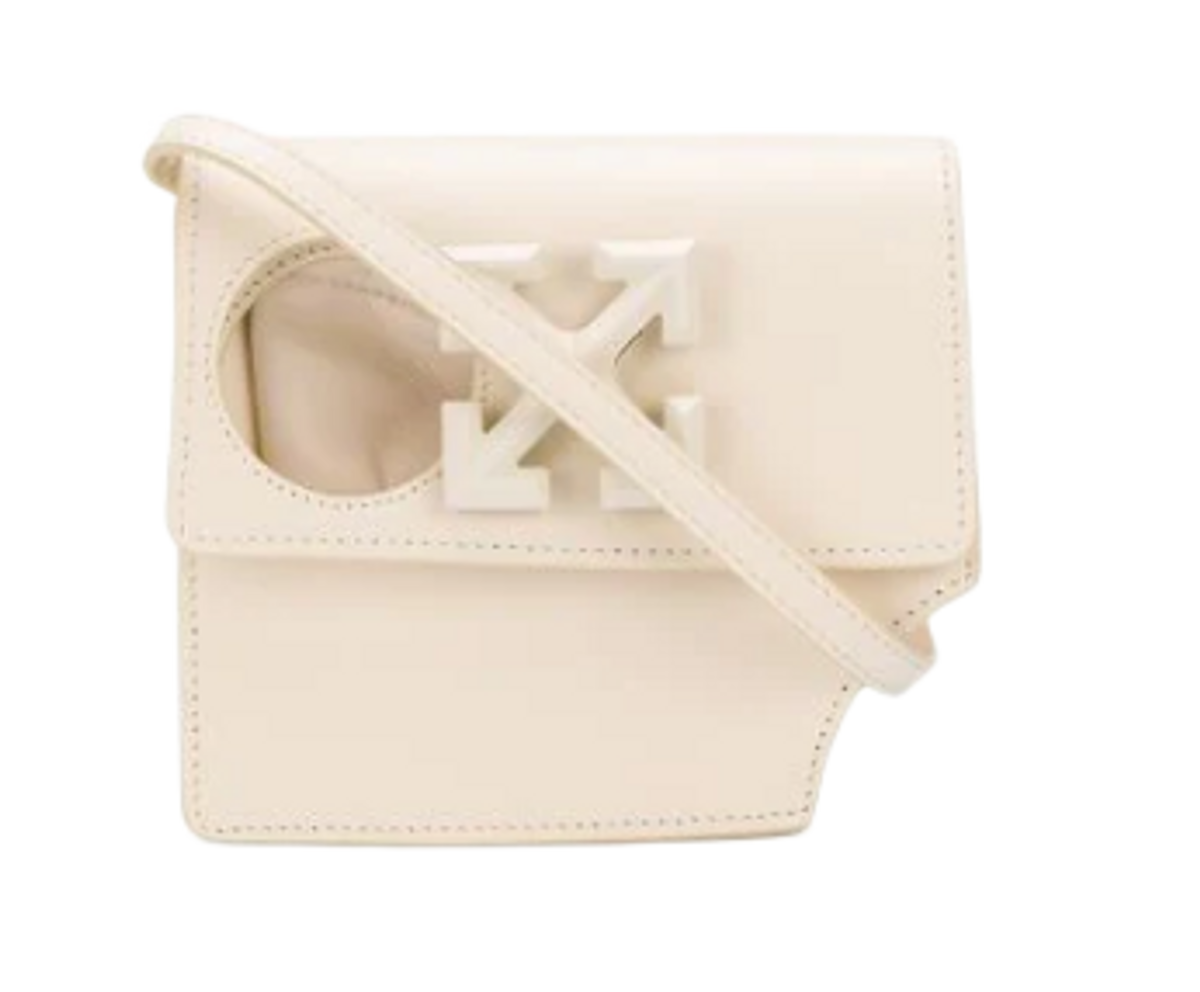 Off-White Hole Jitnes 1.4 Shoulder White Leather Bag