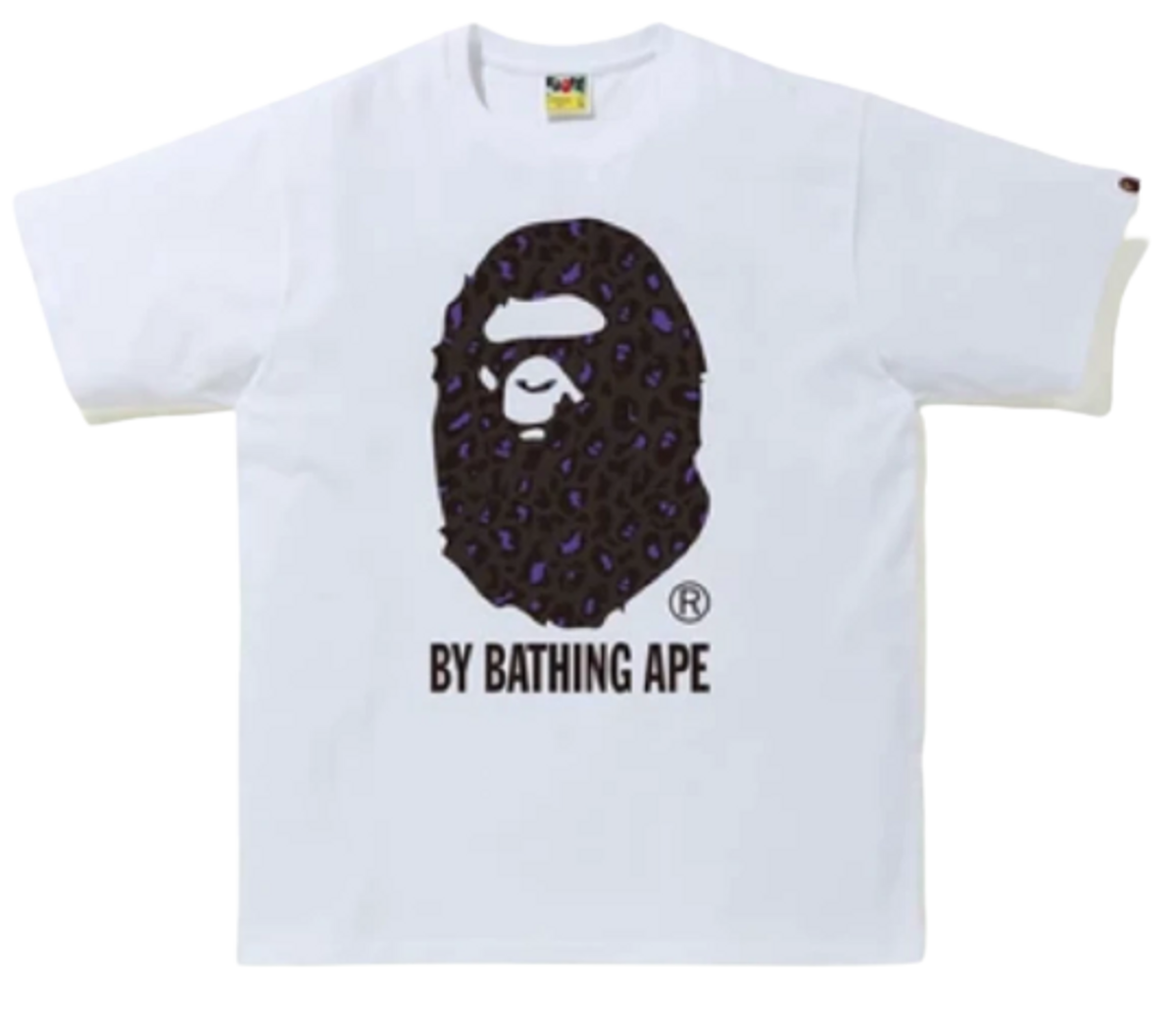 Bape Leopard White Purple T-Shirt
