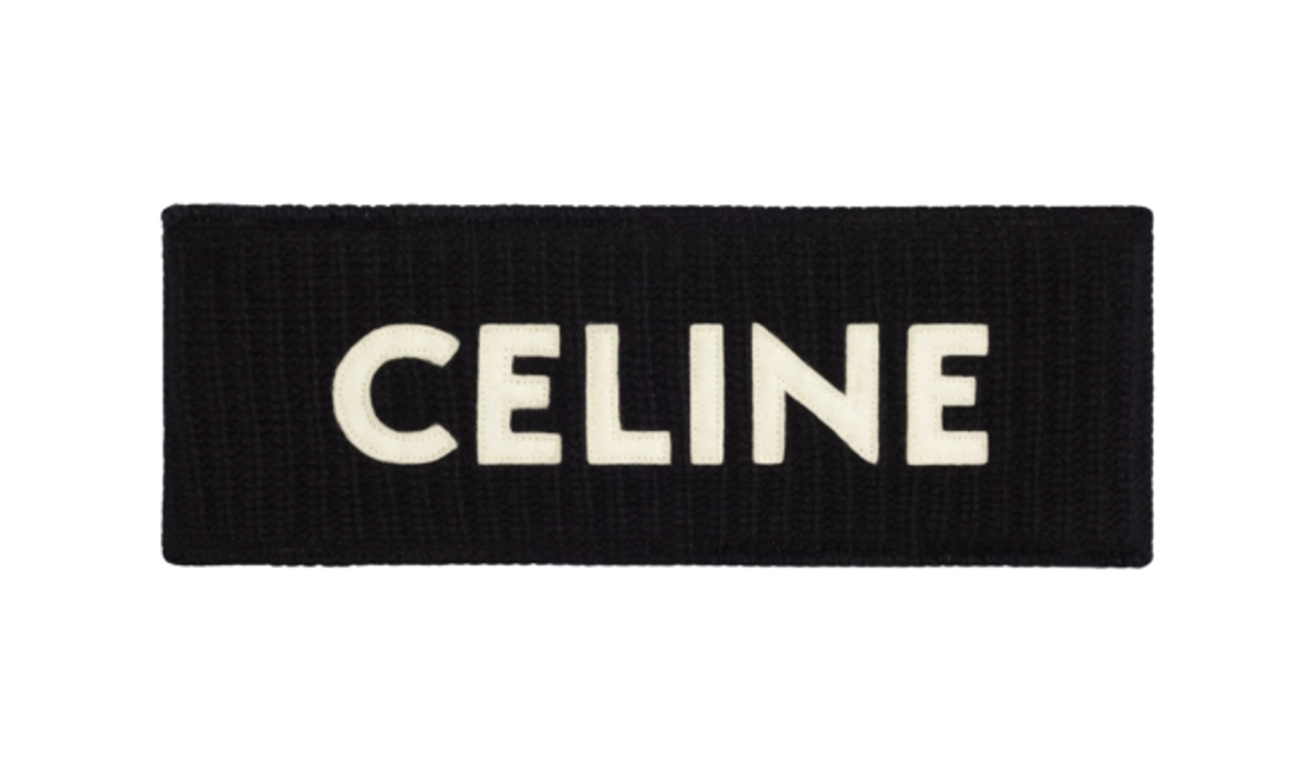 Celine Logo Wool Black Headband