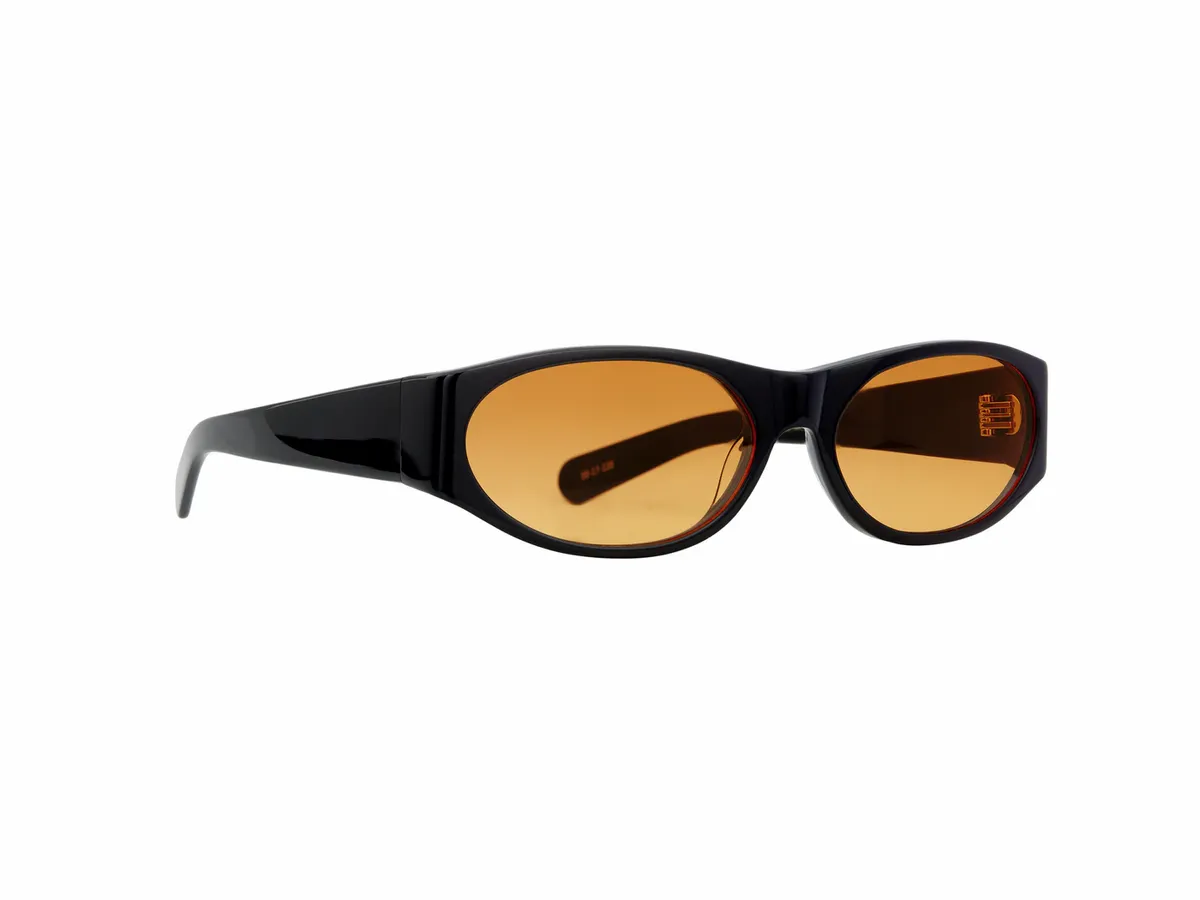 Flatlist Eddie Kyu Solid Black / Orange Lens Sunglasses