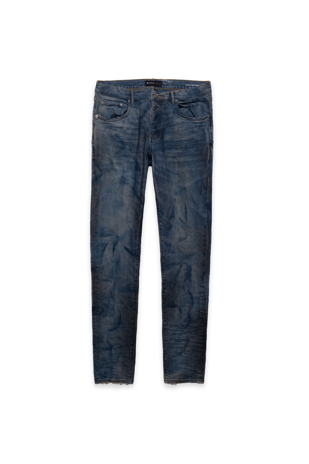 Purple Brand P001 French Blue Indigo Dirty Resin Low Rise Slim Leg Jeans