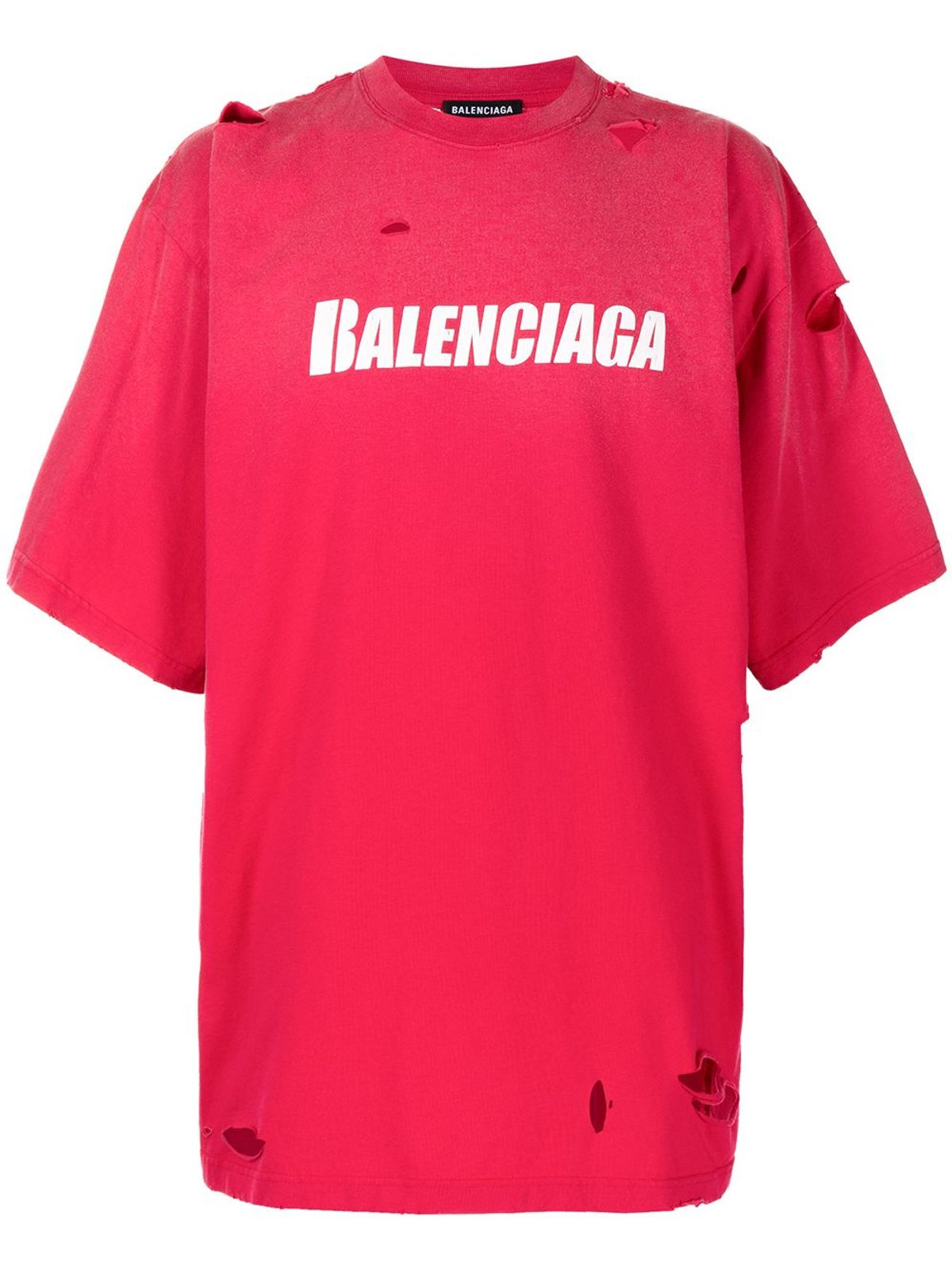 Balenciaga Ripped Oversize Logo T-Shirt