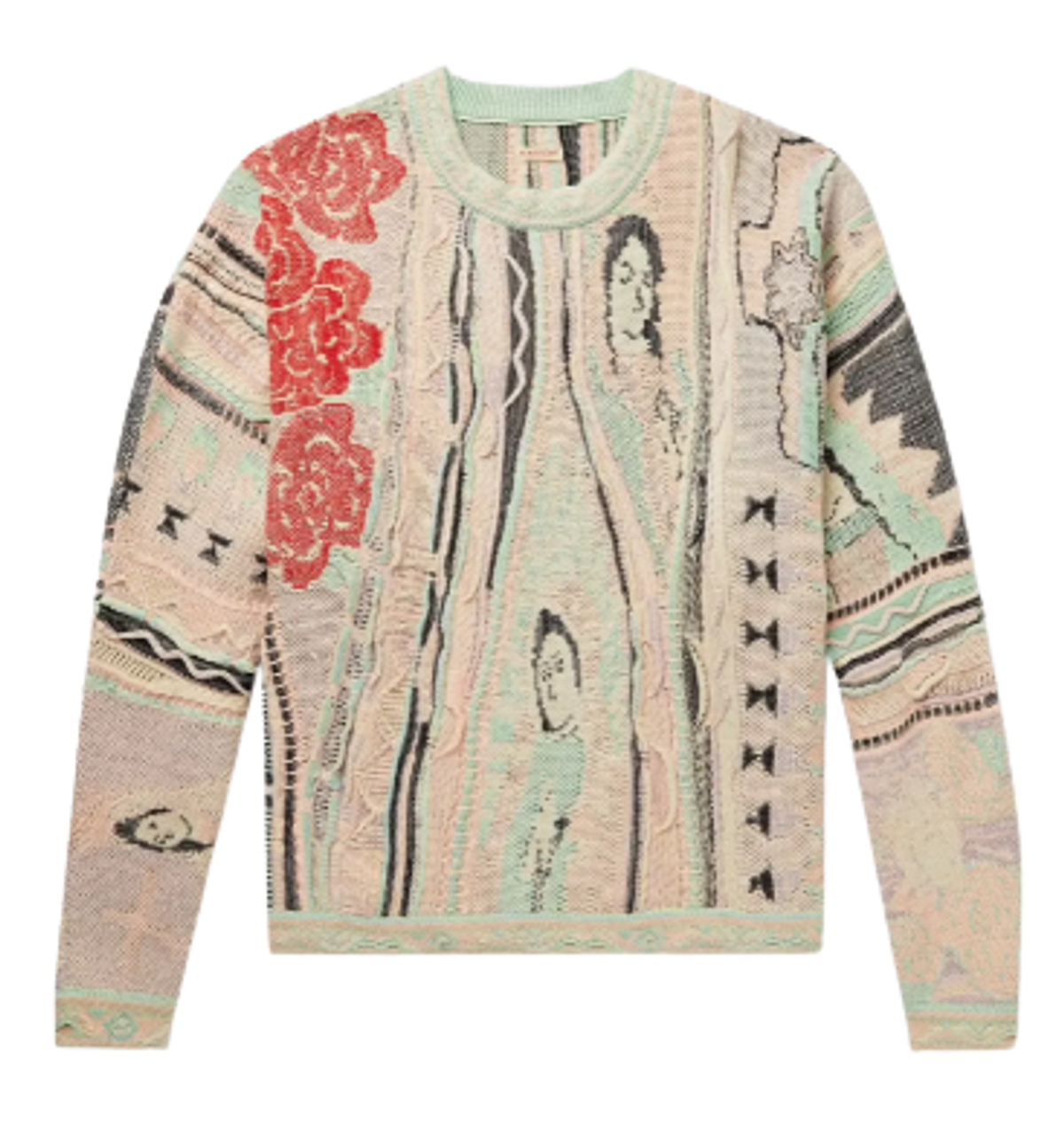 Kapital Cotton Jacquard Pink Sweater