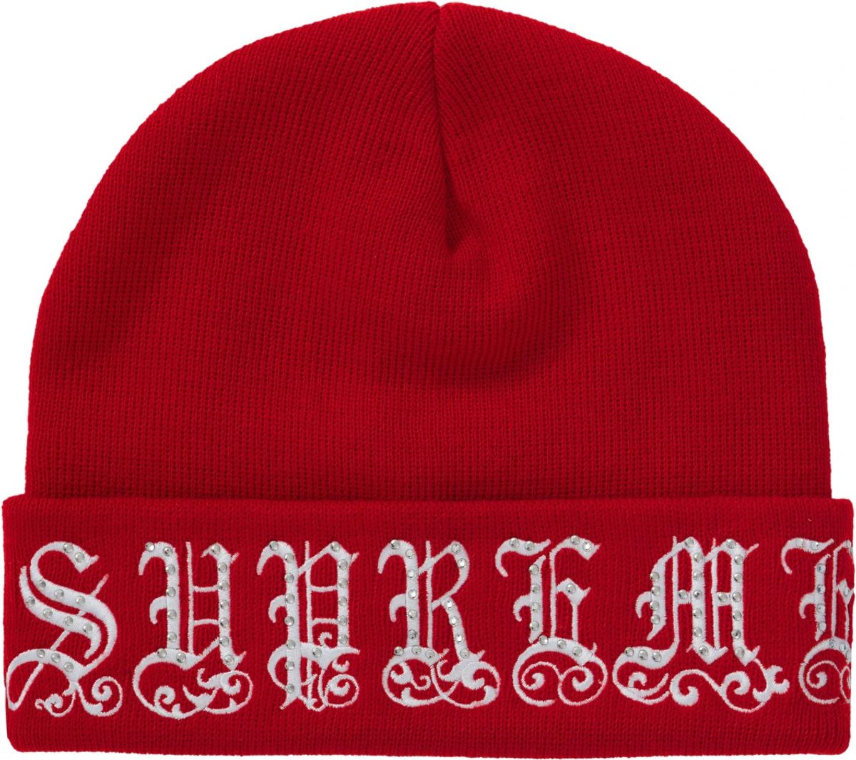 Supreme Old English Rhinestone Beanie