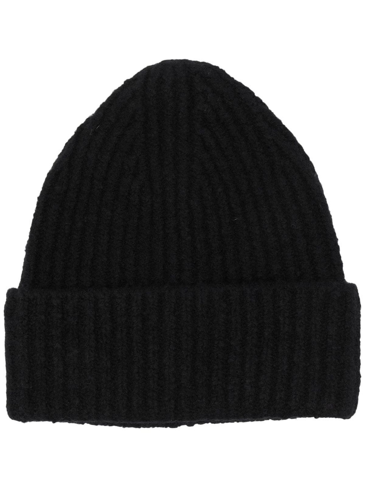 Acne Studios Blue Cashmere Wool Beanie Axi Black Hat