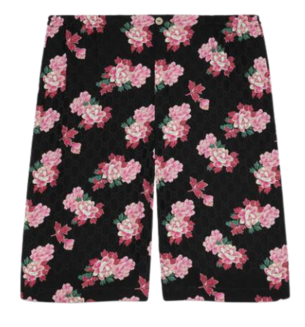 Gucci Peony Print Silk Shorts