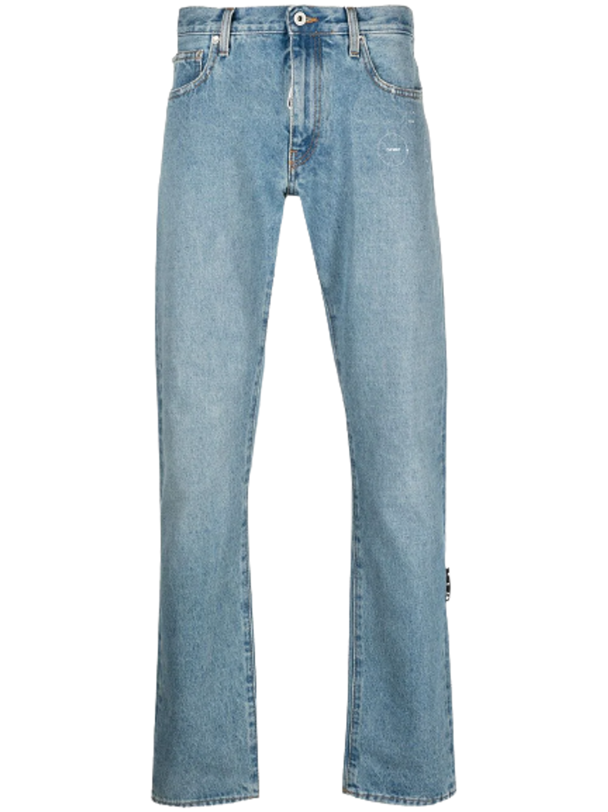 Off-White Blue Diagonal Pocket Straight Leg Jeans