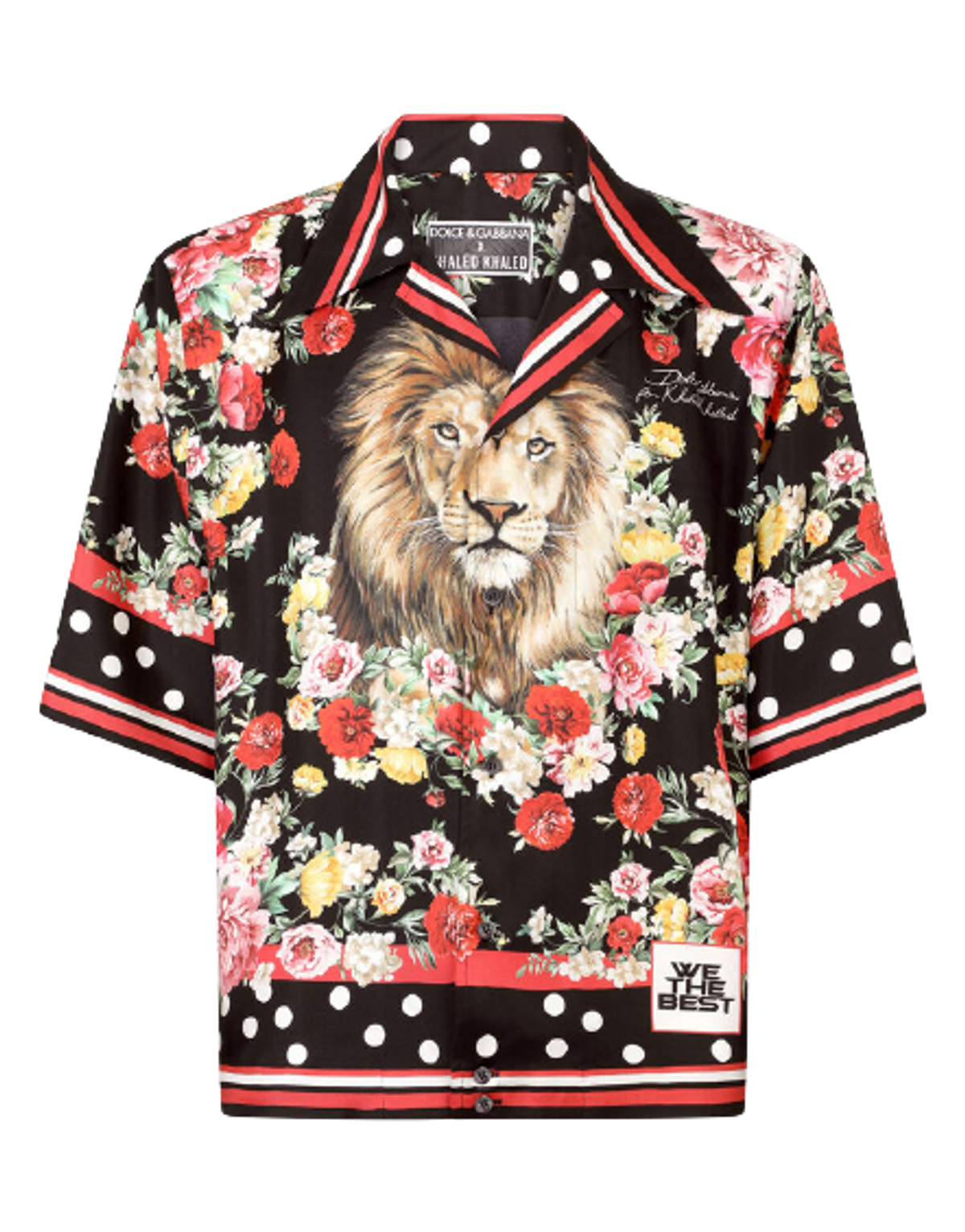 Dolce & Gabbana Silk Hawaiian Lion Mix Print Shirt