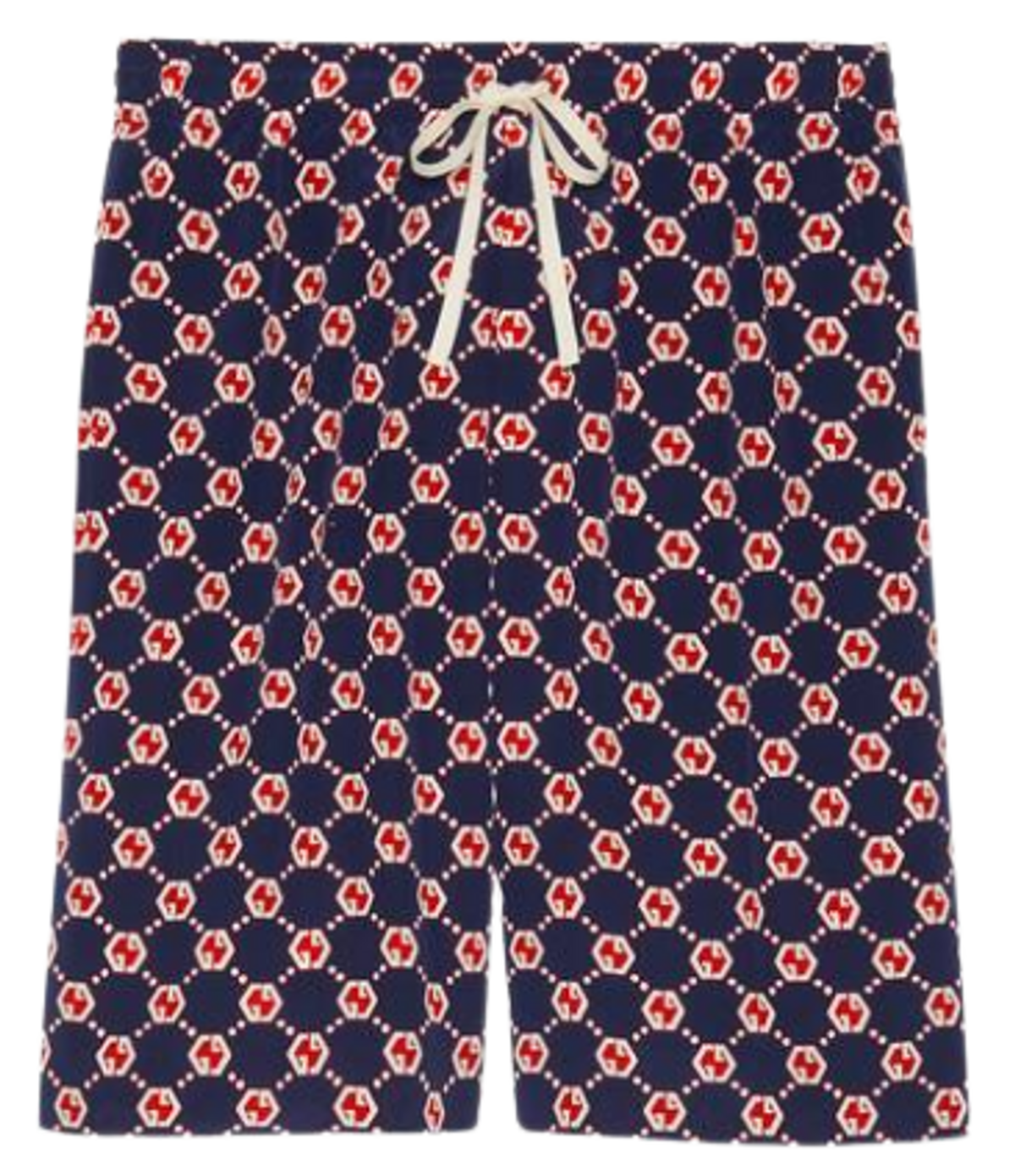 Gucci Hexagon Silk Crepe Blue Shorts