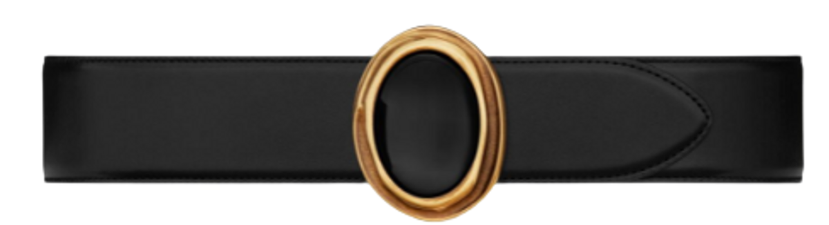 Saint Laurent Cabochon Buckle Black Belt