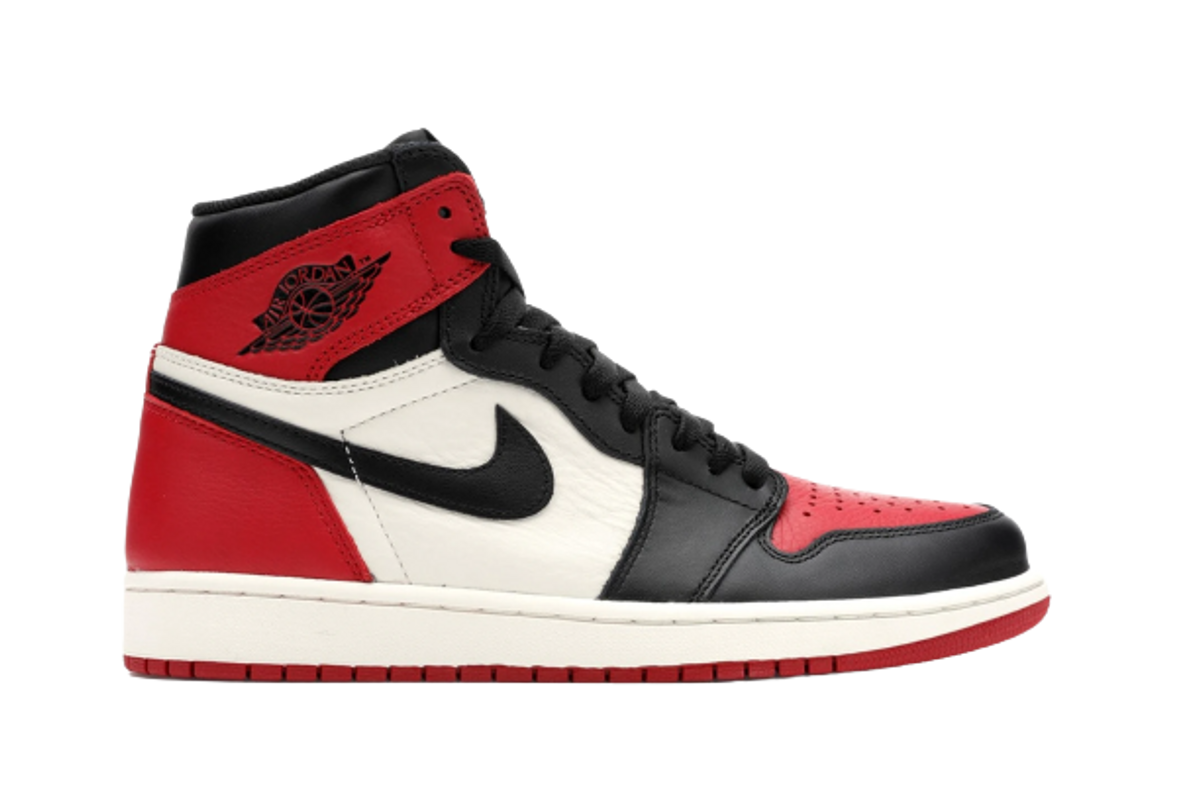 Nike Air Jordan 1 Retro High Bred Toe Sneakers
