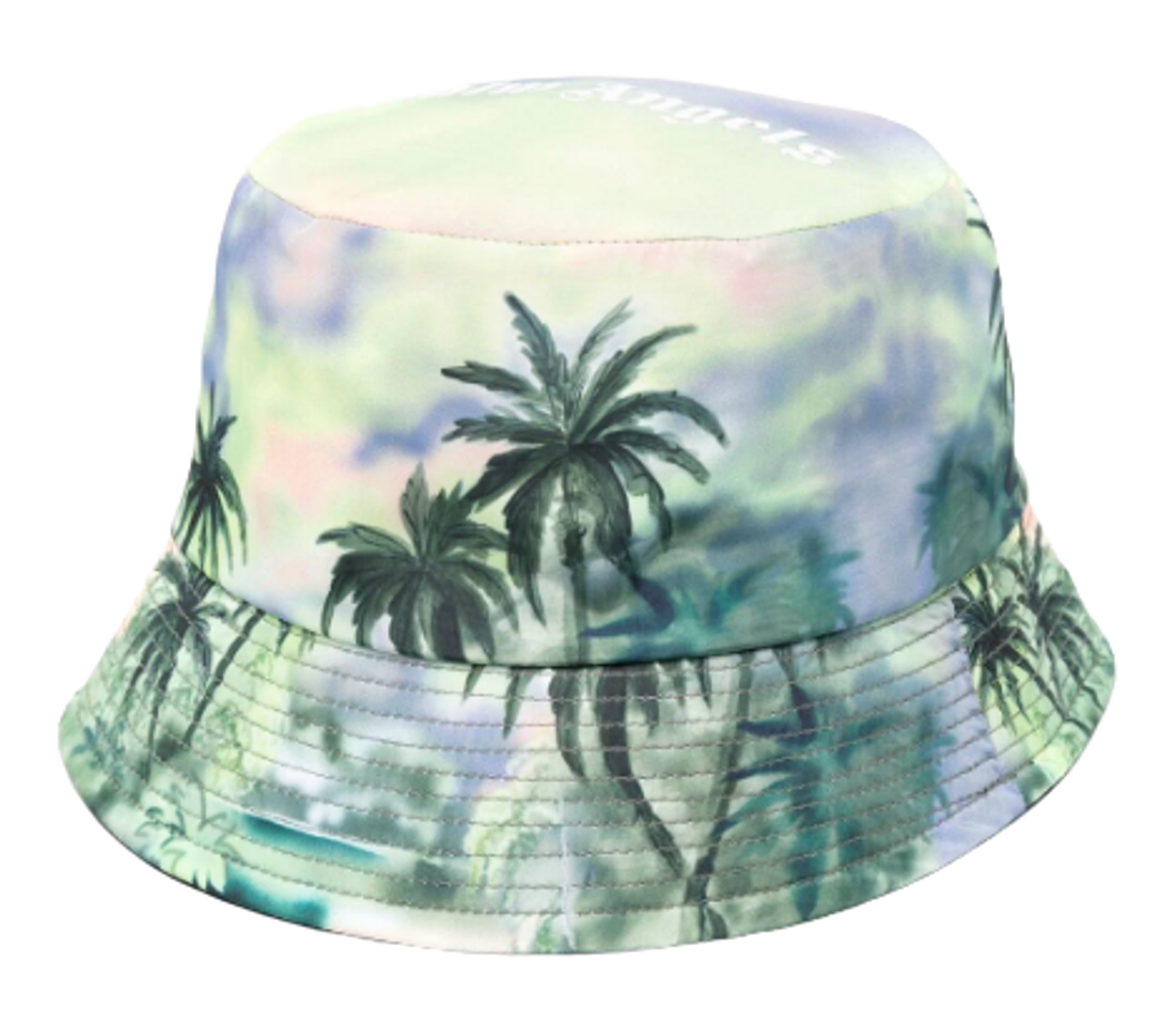 Palm Angels Paradise Print Logo Blue Bucket Hat