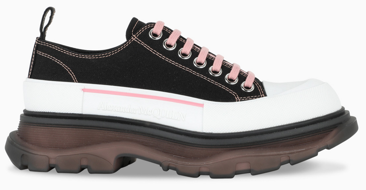 Alexander McQueen Black Tread Lace Up Sneakers
