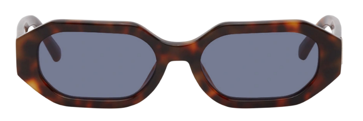 The Attico × Linda Farrow Tortoiseshell Edition Irene Hexagonal Sunglasses