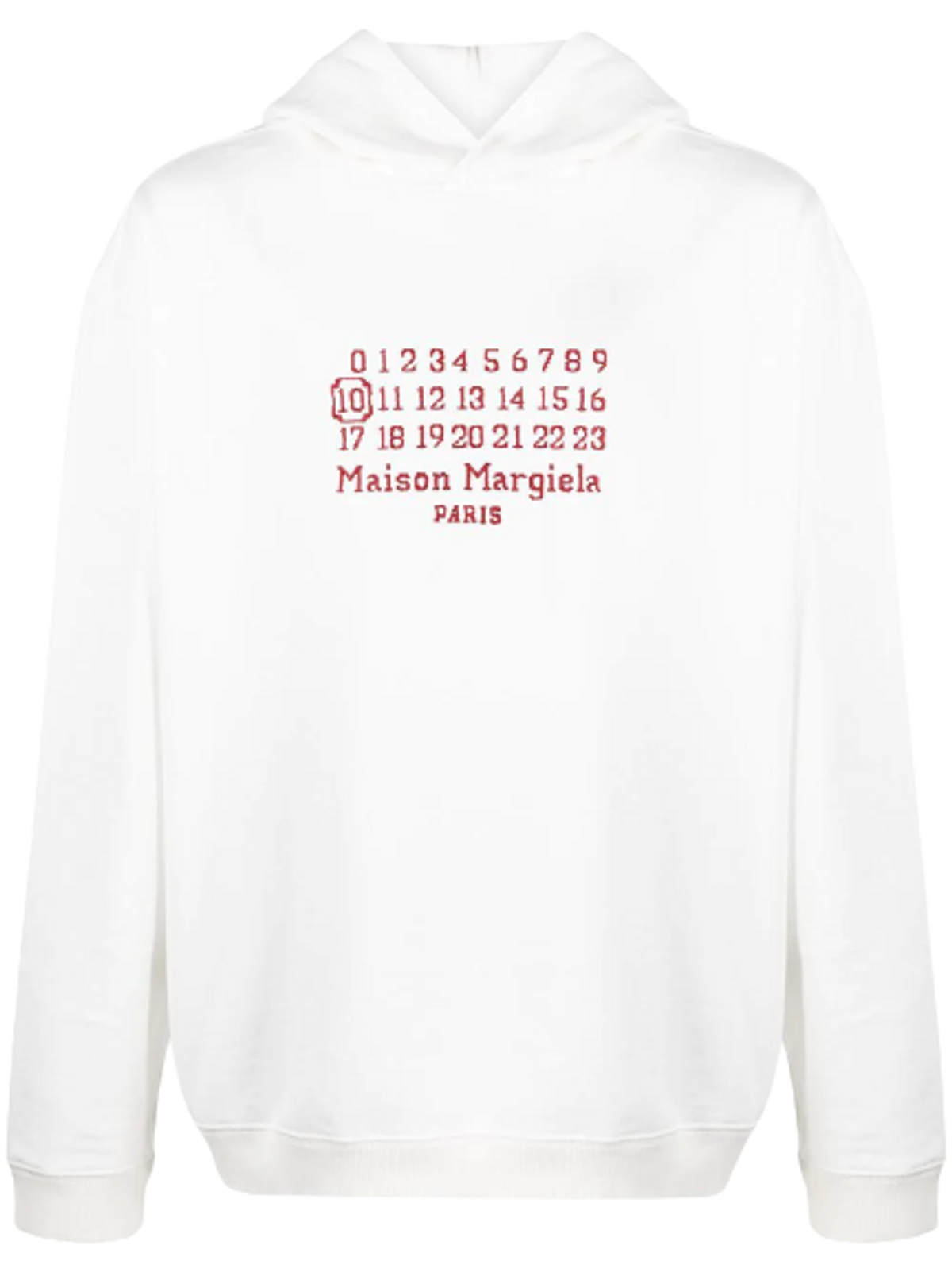 Maison Margiela Logo Embroidered Cotton Jersey Hooded Sweatshirt