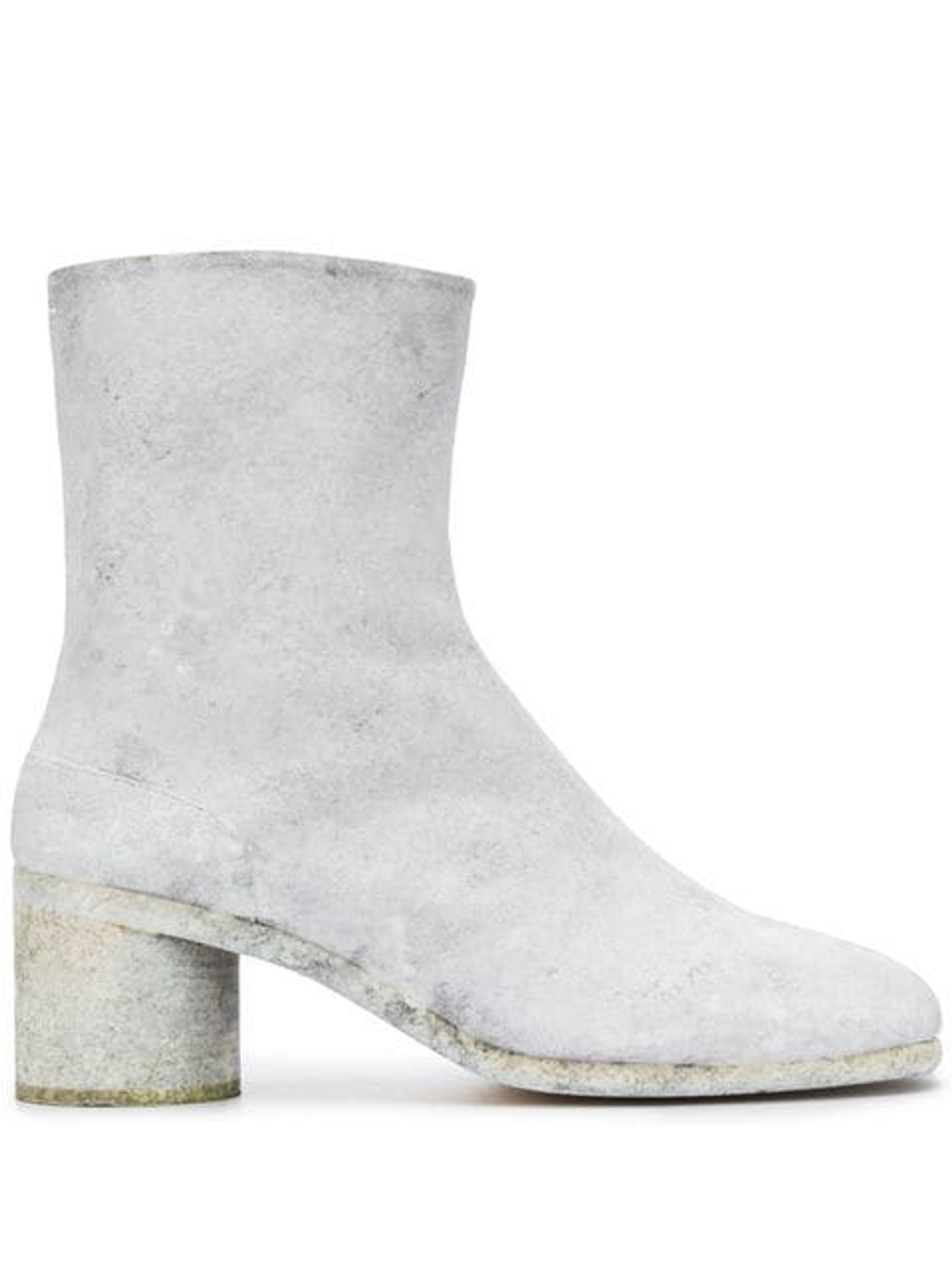 Maison Margiela Tabi Split Toe White Painted Leather Boots