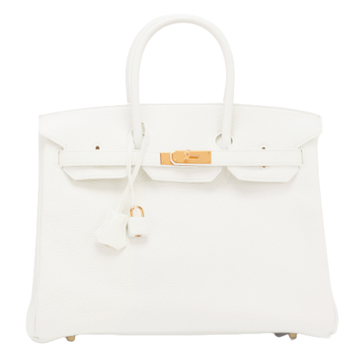 Hermes White Clemence Gold Hardware 35cm Birkin Bag