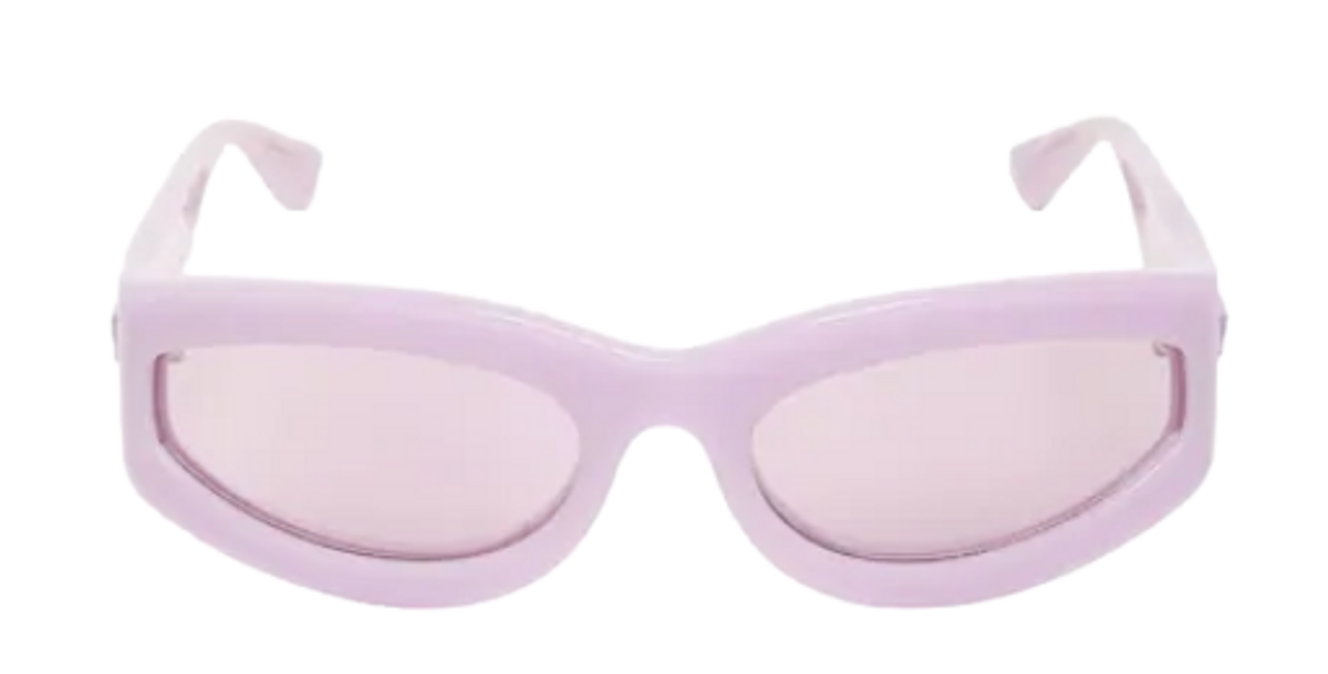 Bottega Veneta Oval Acetate Violet Sunglasses