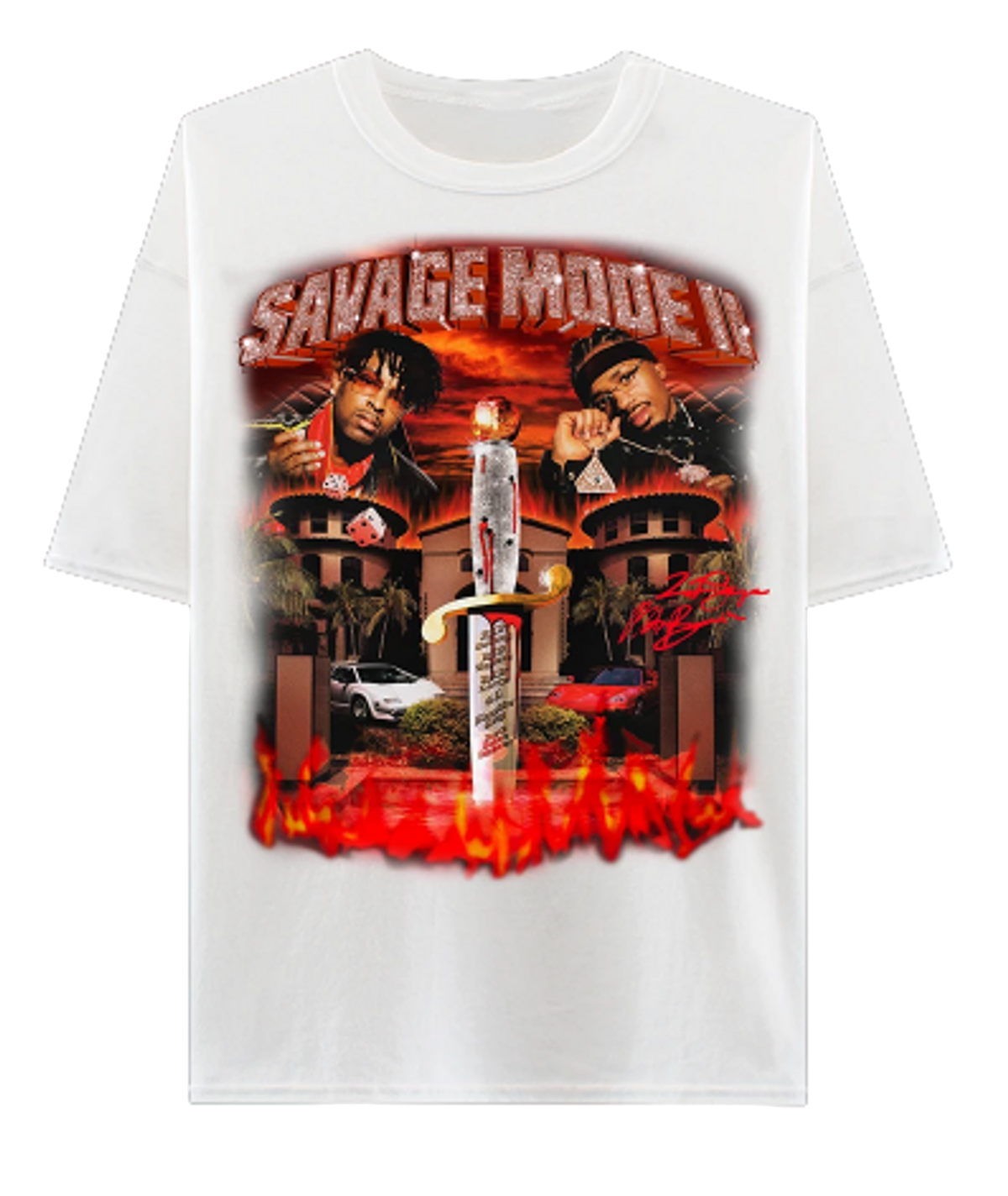 21 Savage Merch Mr. Right Now White TShirt WHAT’S ON THE STAR?