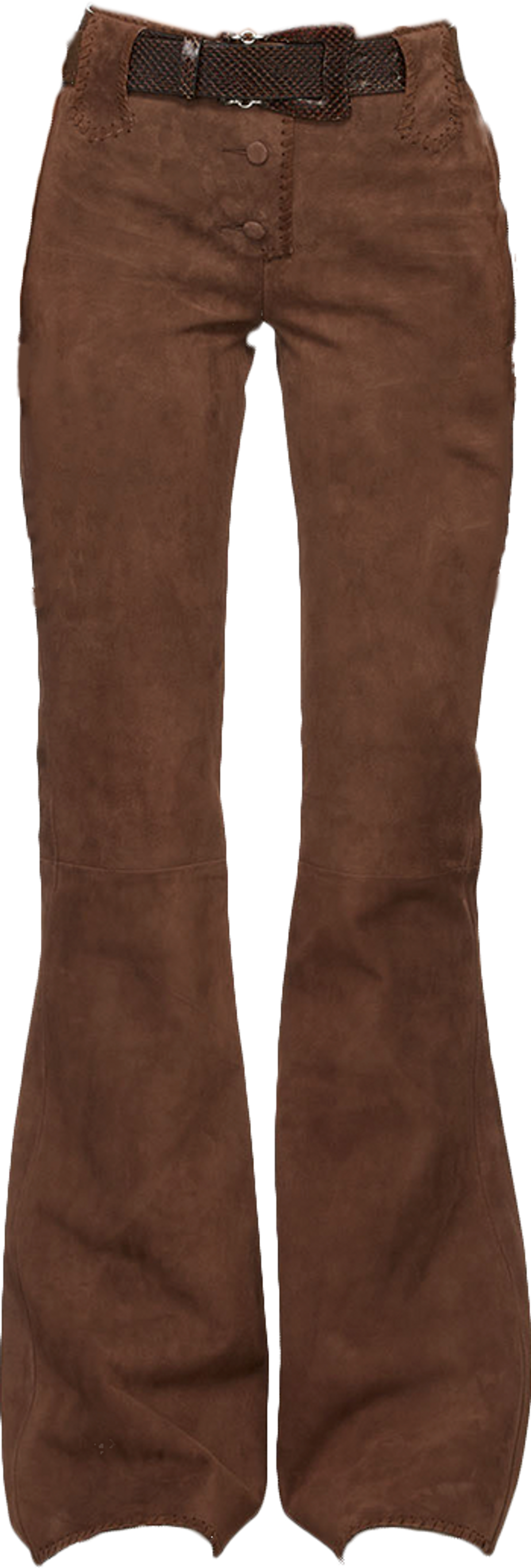 Charlotte Knowles High Rise Flared Suede Aubergine Trousers