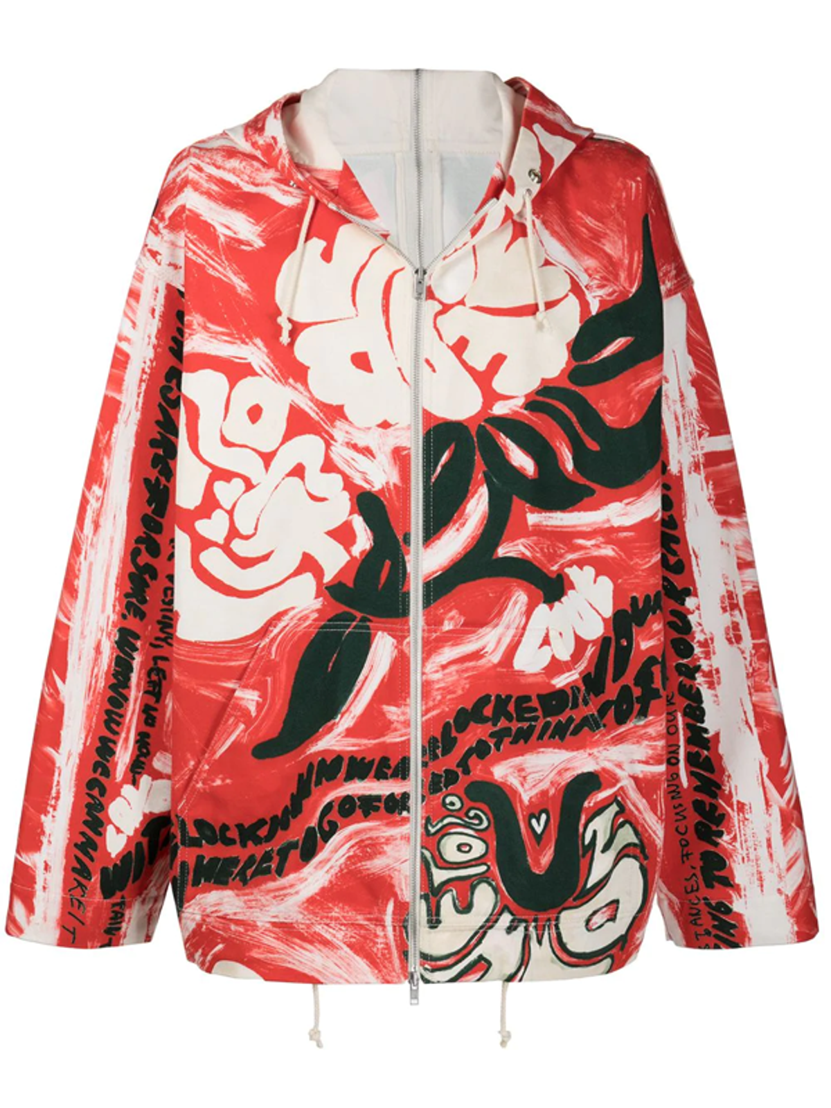 Marni Floral Painting Oversized Zip Hoodie