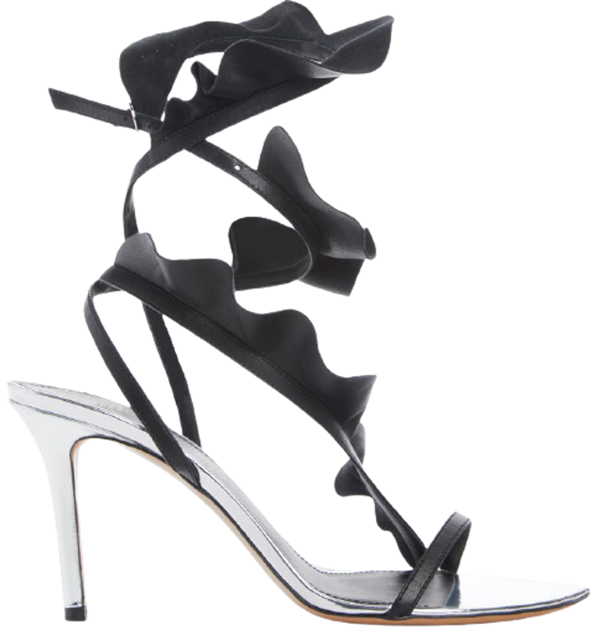 Isabel Marant Alime Ruffle Black Sandals