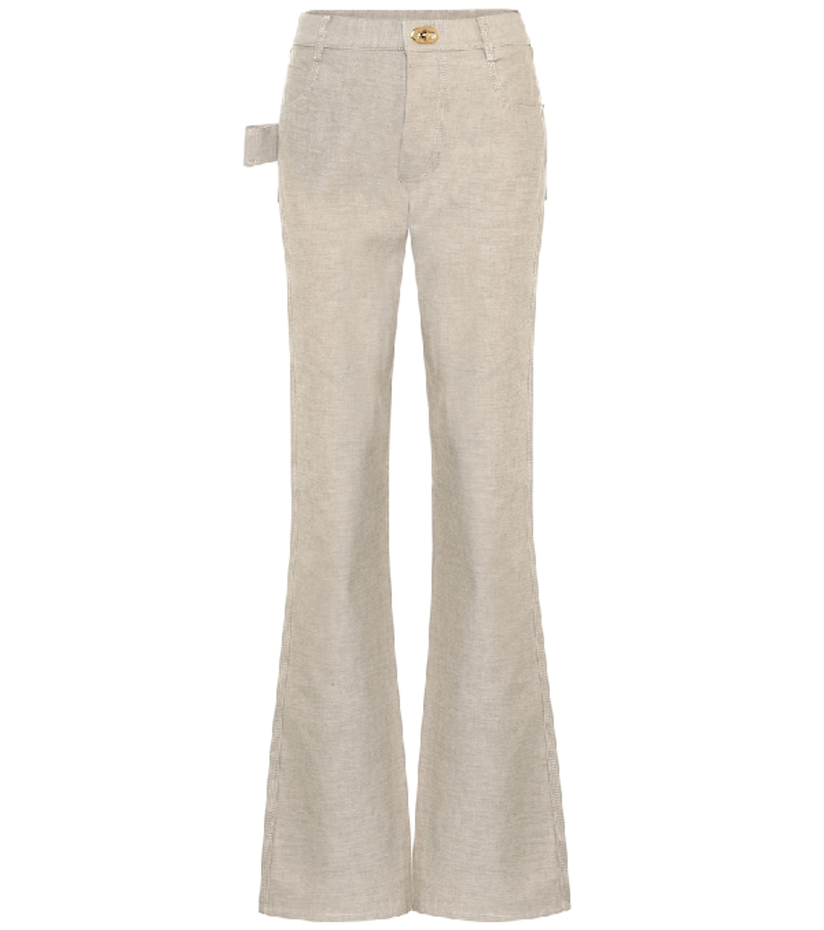 Bottega Veneta High Rise Bootcut Beige Jeans