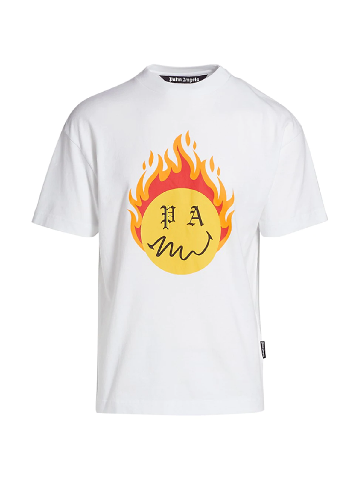 Palm Angels White Smiley Edition Burning Head Logo T-Shirt