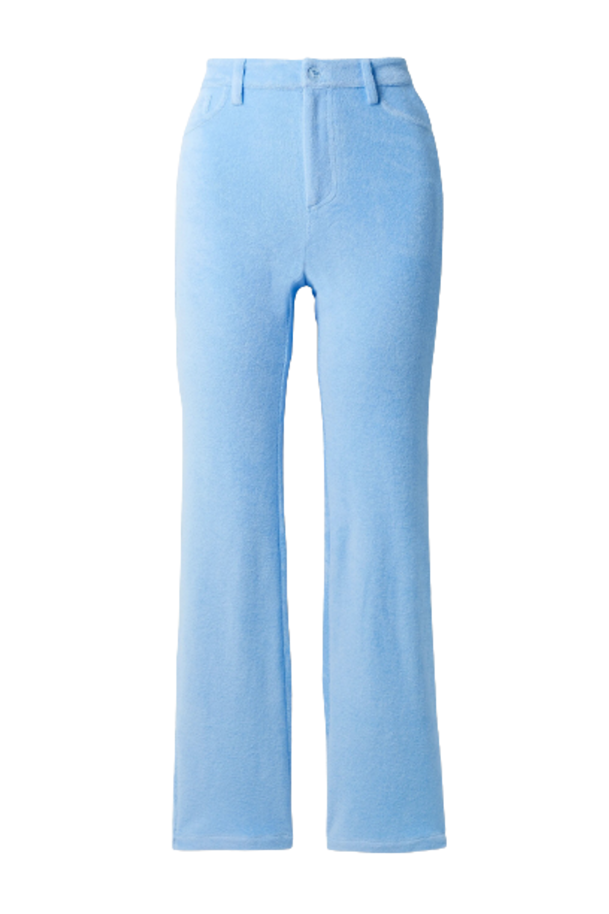 Maisie Wilen Mockumentary Cotton Blend Terry Straight Leg Light Blue Pants