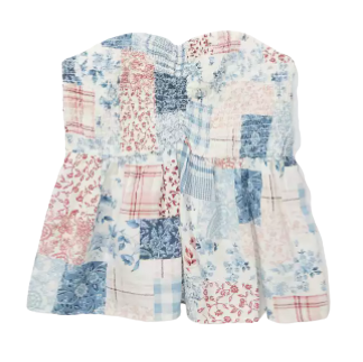 American Eagle Printed Smocked Babydoll Tube Top