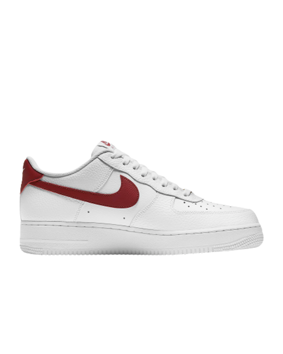 Nike Air Force 1 07 Red Swoosh White Sneakers