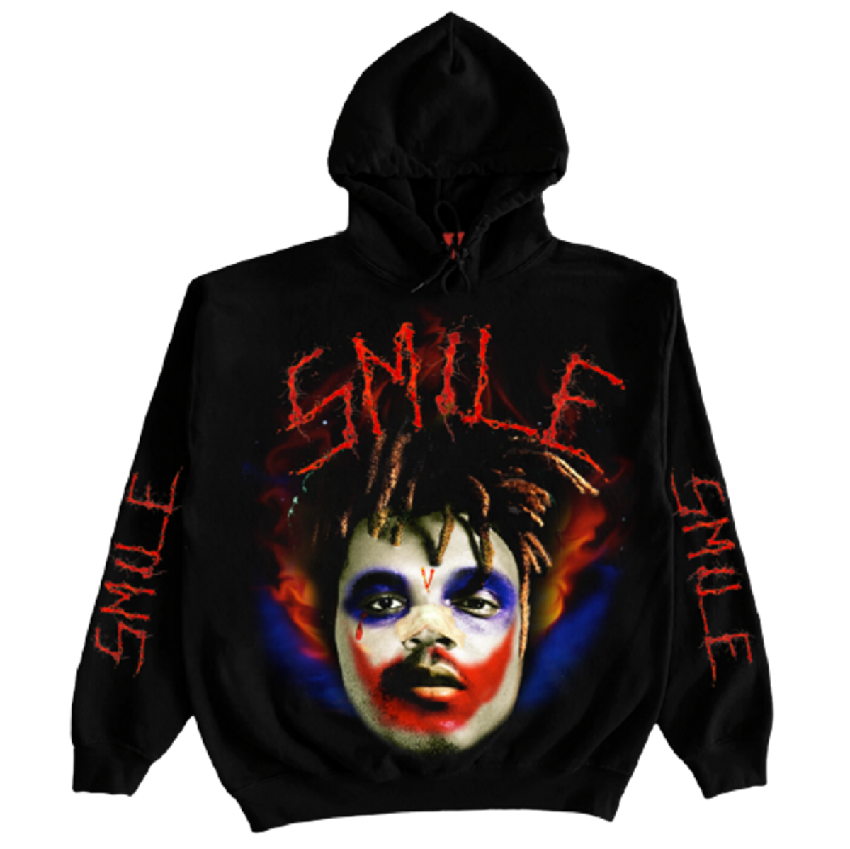 Vlone × Juice Wrld Merch Black Joker Hoodie
