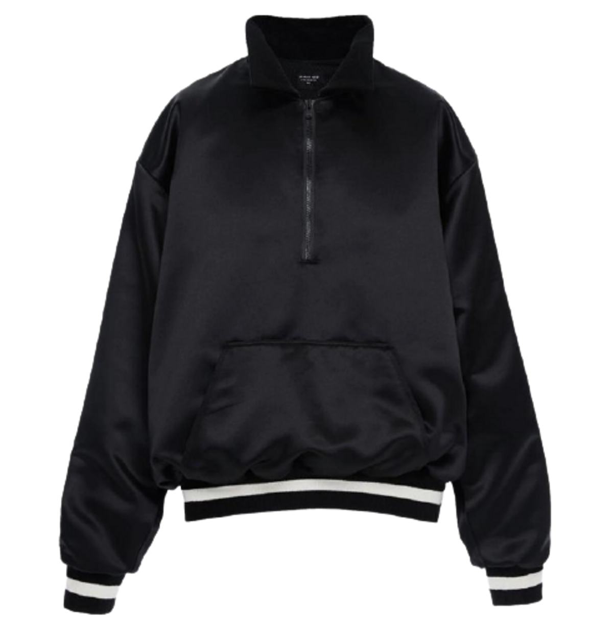 Fear of God Satin Half Zip Coaches Black Jacket