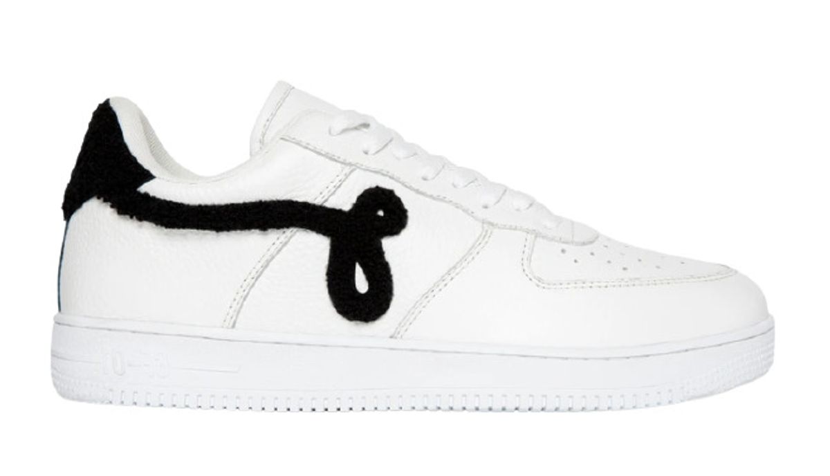 John Geiger White Pebbled Sneakers