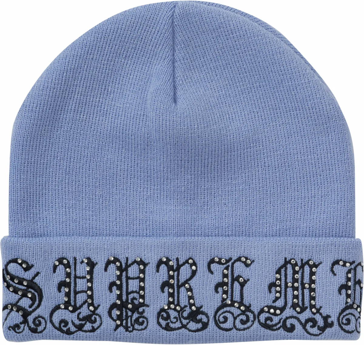 Supreme Old English Rhinestone Light Slate Beanie