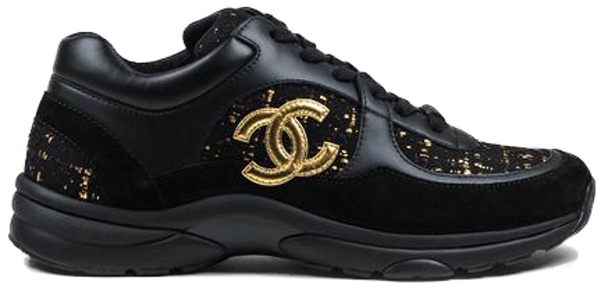 Chanel Low Top Trainer CC Suede Tweed