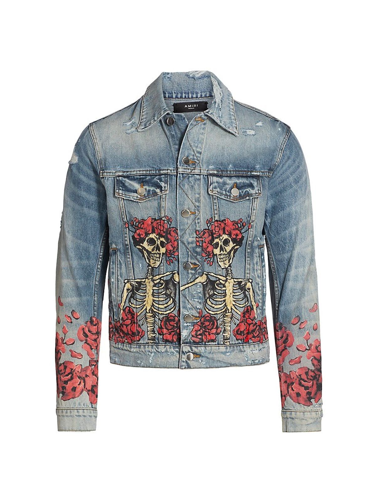 Amiri × Grateful Dead Graphic Denim Trucker Jacket In Clay Indigo