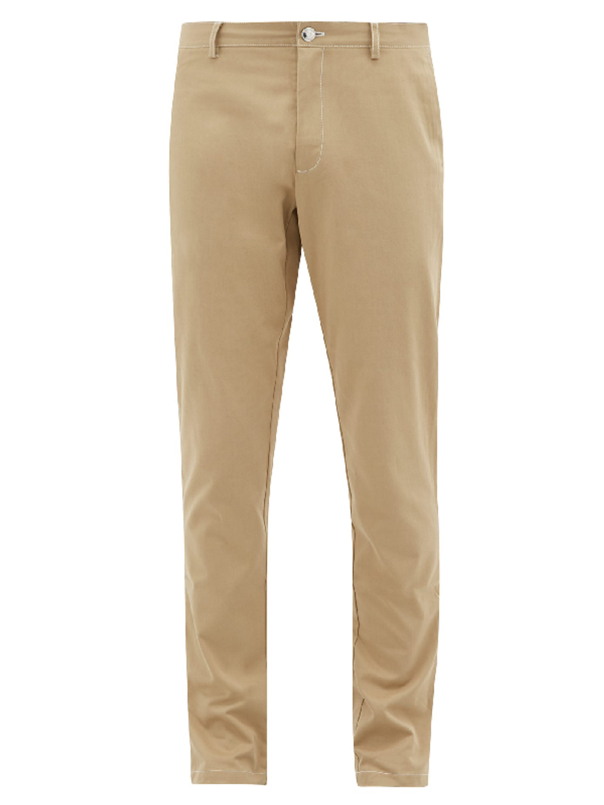 Burberry Slim Fit Cotton Chino Trousers In Beige